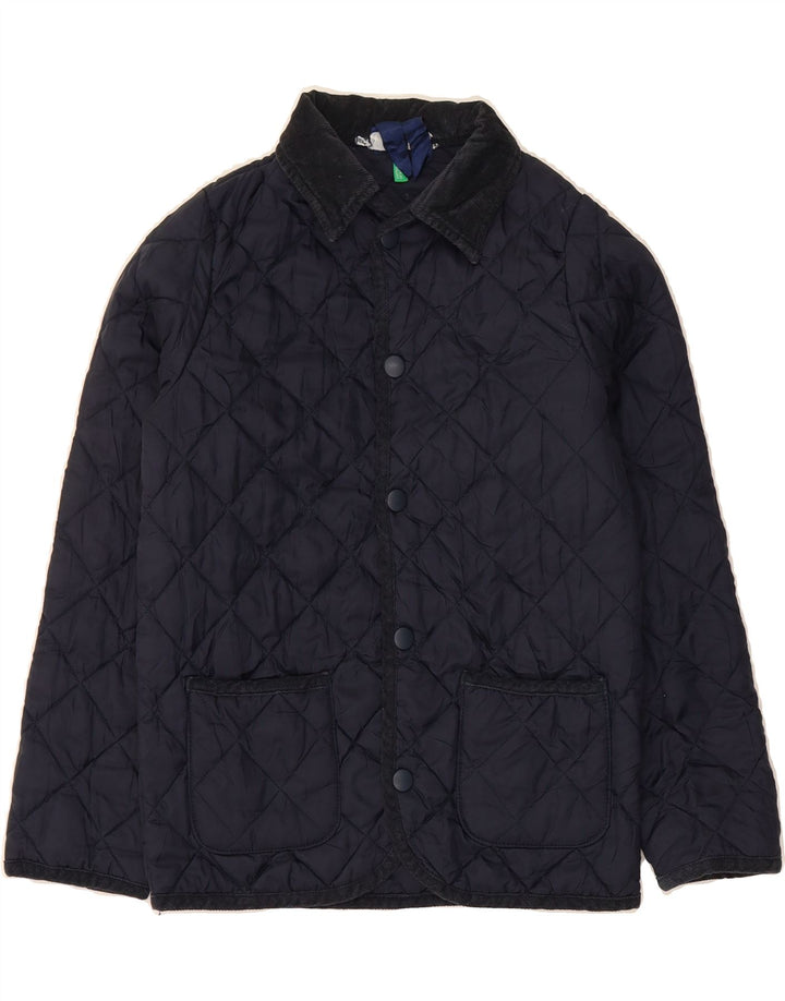 BENETTON Boys Quilted Jacket 8-9 Years Large Navy Blue Polyamide Vintage Benetton and Second-Hand Benetton from Messina Hembry 