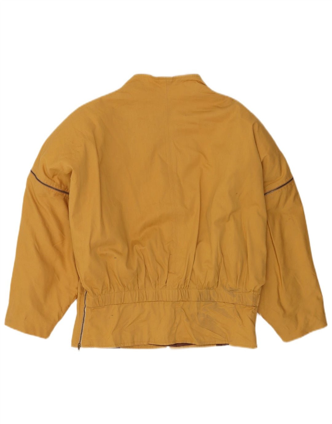 Vintage Womens Bomber Jacket IT 42 Medium Yellow Cotton