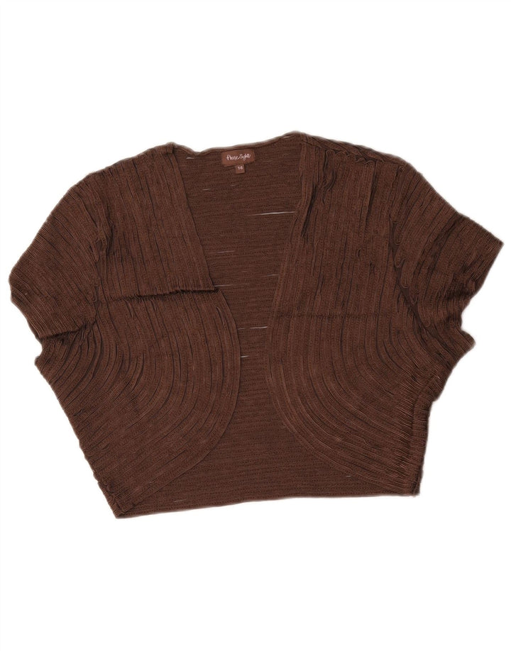 Phase Eight Womens Bolero Top UK 14 Medium  Brown Nylon