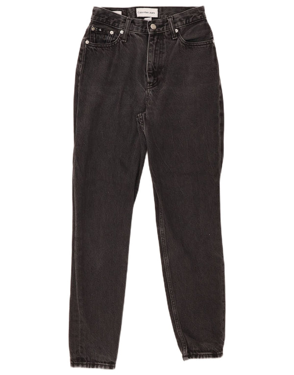 CALVIN KLEIN Womens Slim Jeans W25 L27 Black Cotton