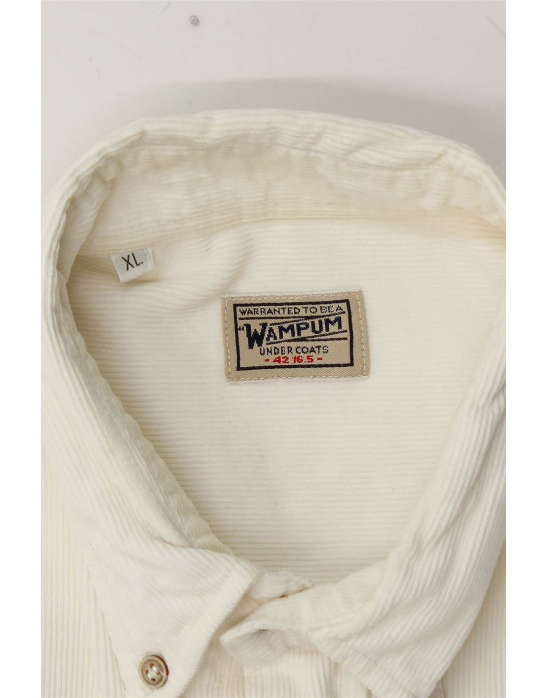 WAMPUM Mens Corduroy Shirt XL White