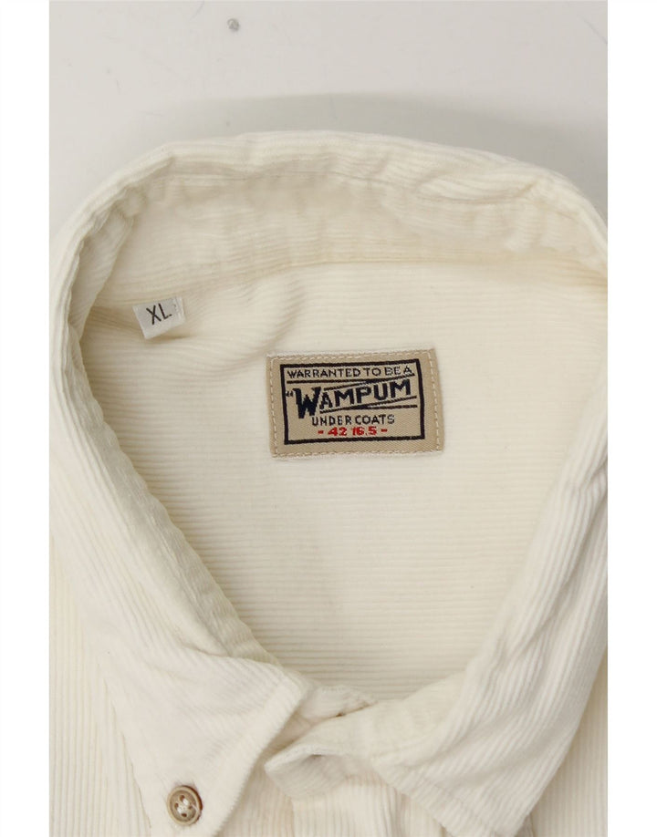 WAMPUM Mens Corduroy Shirt XL White