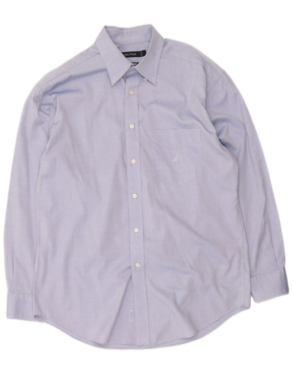 Nautica Mens Shirt Large Blue Cotton