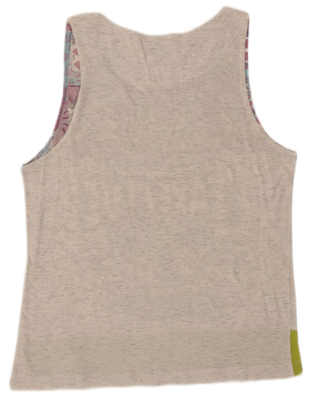 TAKE FIVE Mens Graphic Vest Top Medium Grey Colourblock Cotton