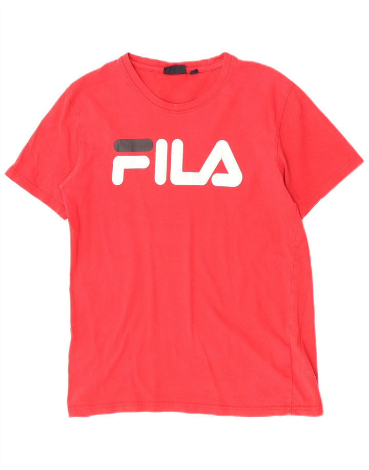 Fila Mens Graphic T-Shirt Top Medium Red Cotton