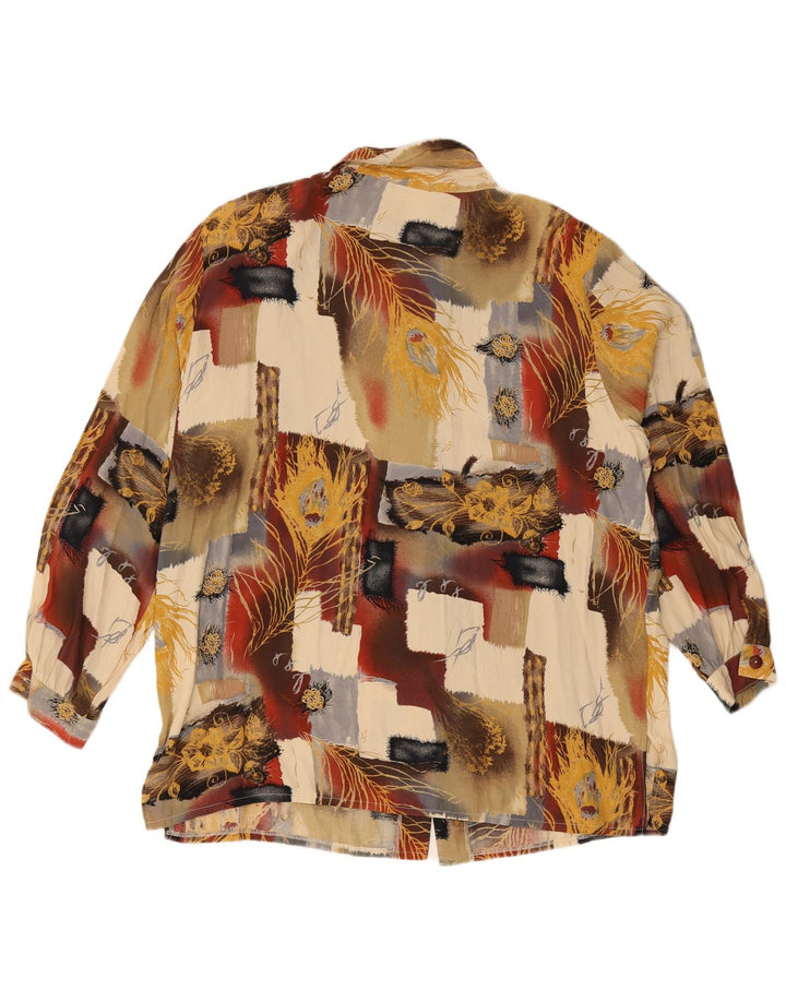 Vintage Womens Shirt Blouse UK 18 XL  Multicoloured Patchwork Viscose