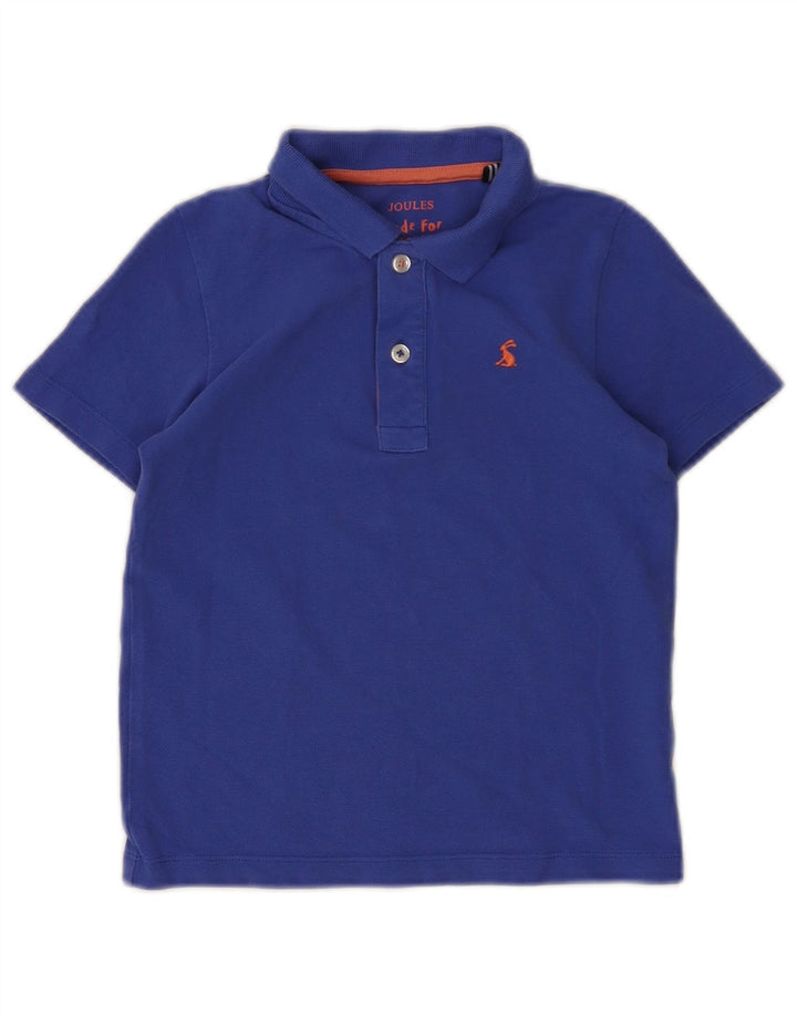 JOULES Boys Polo Shirt 7-8 Years Blue Cotton
