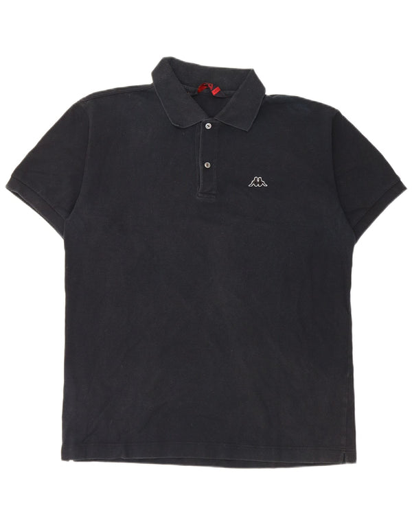 Kappa Mens Polo Shirt Large Black Cotton