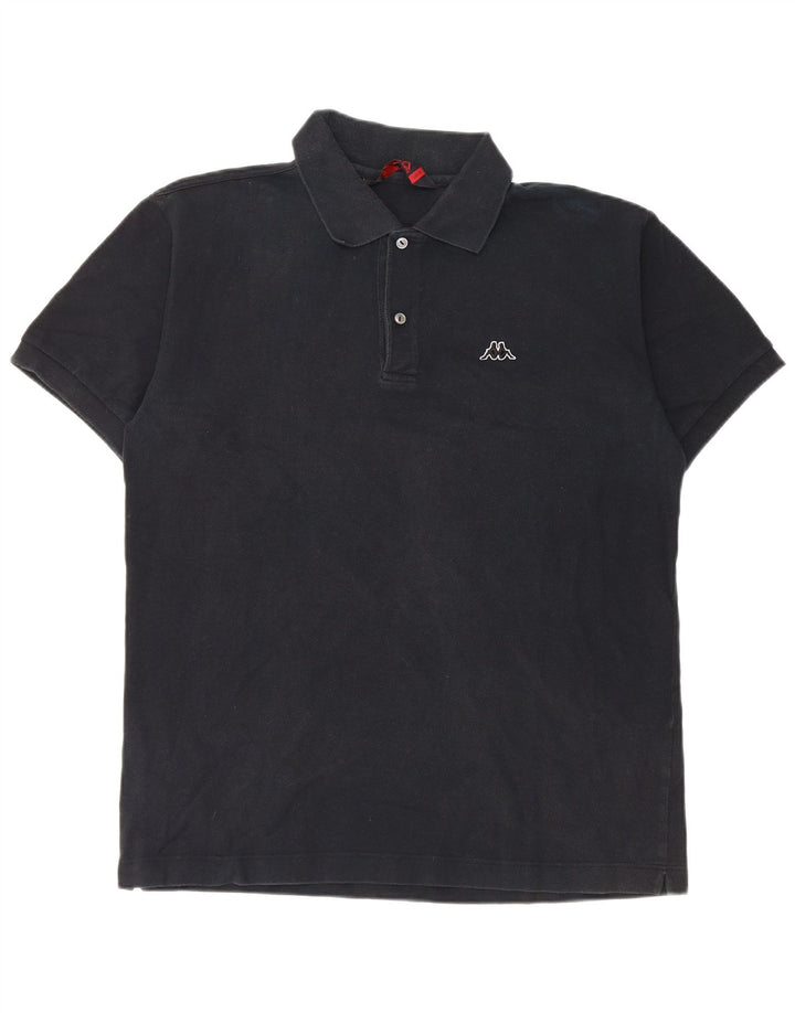 Kappa Mens Polo Shirt Large Black Cotton