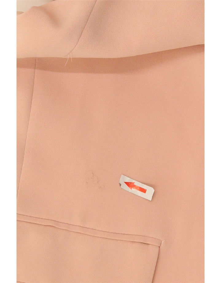 Zara Womens 3/4 Sleeve Open Blazer Jacket UK 16 Large Pink Polyester