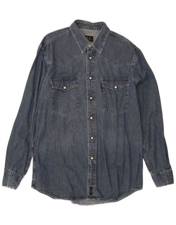 Brooksfield Mens Denim Shirt XL Blue Cotton
