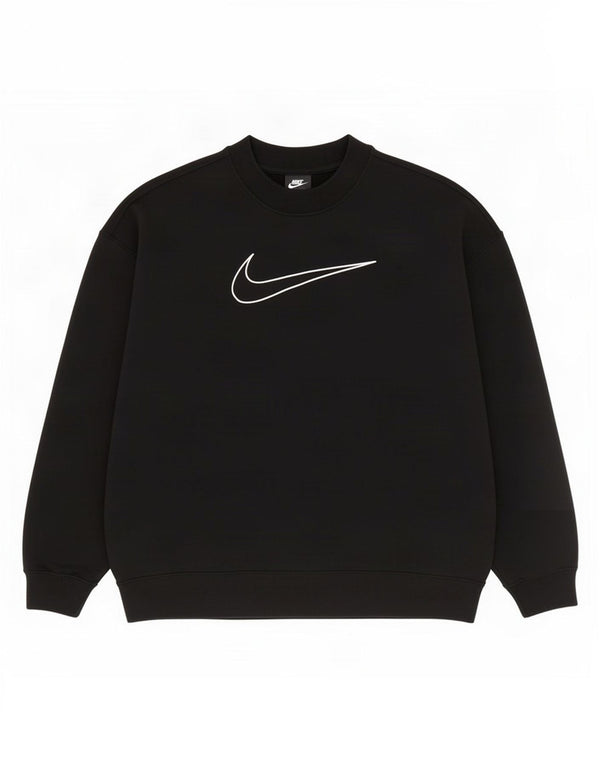 Nike Womens Graphic Oversized Sweatshirt Jumper UK 14 Medium Black Cotton