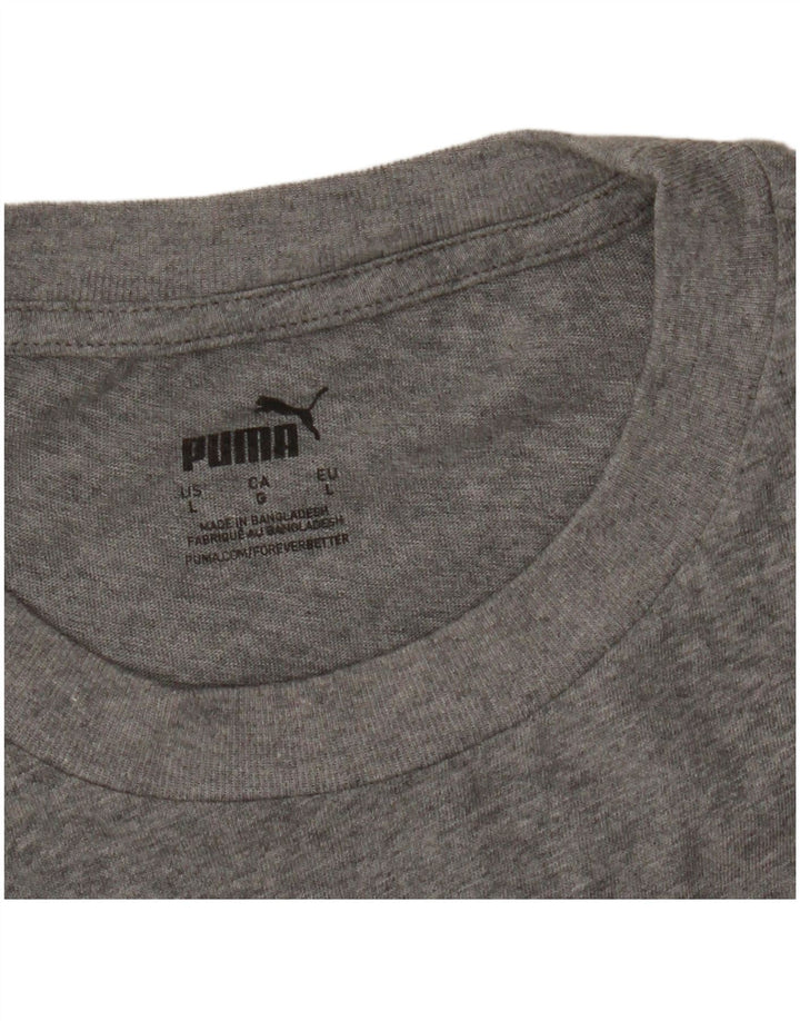 PUMA Mens Graphic T-Shirt Top Large Grey