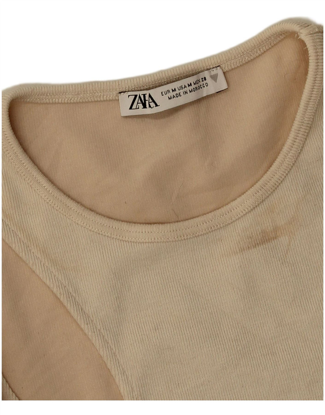 Zara Womens Long Sleeve Bodysuit UK 12 Medium Beige