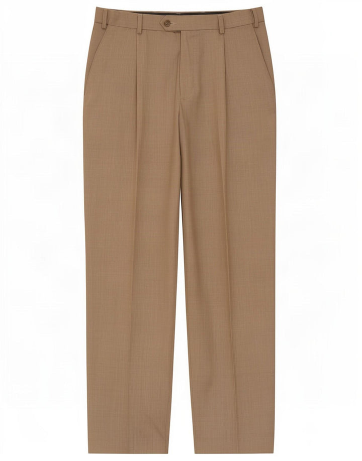 Marks & Spencer Mens Regular Fit Suit Trousers W32 L31 Beige Polyester