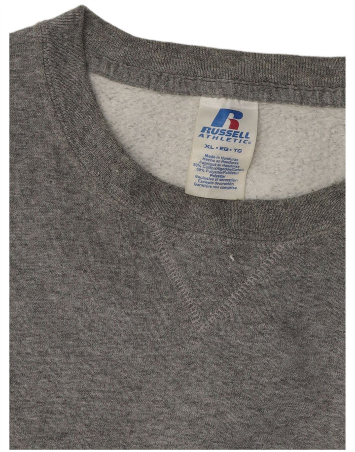 RUSSELL ATHLETIC Mens Sweatshirt Jumper XL Grey Cotton