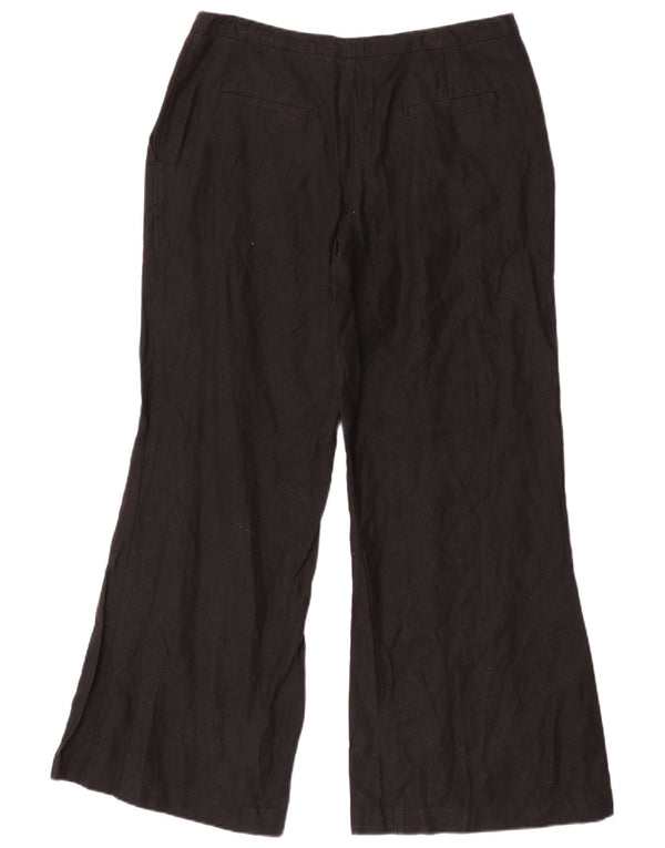 Marks & Spencer Womens Flare Casual Trousers UK 14 Large W32 L30 Black