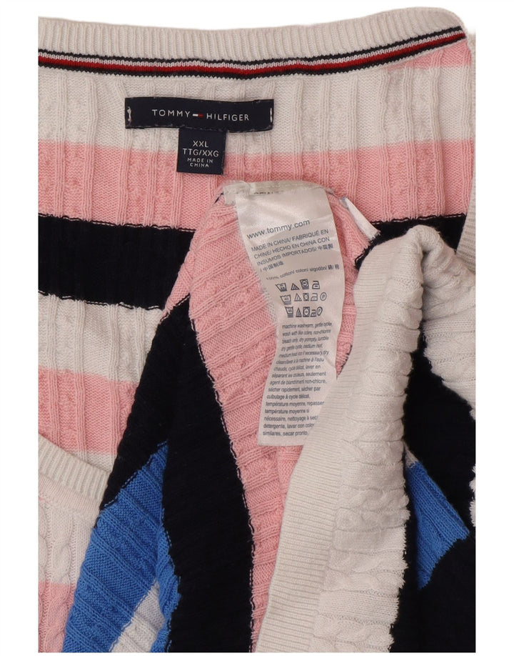 Tommy Hilfiger Mens Boat Neck Jumper Sweater 2XL Multicoloured Classic