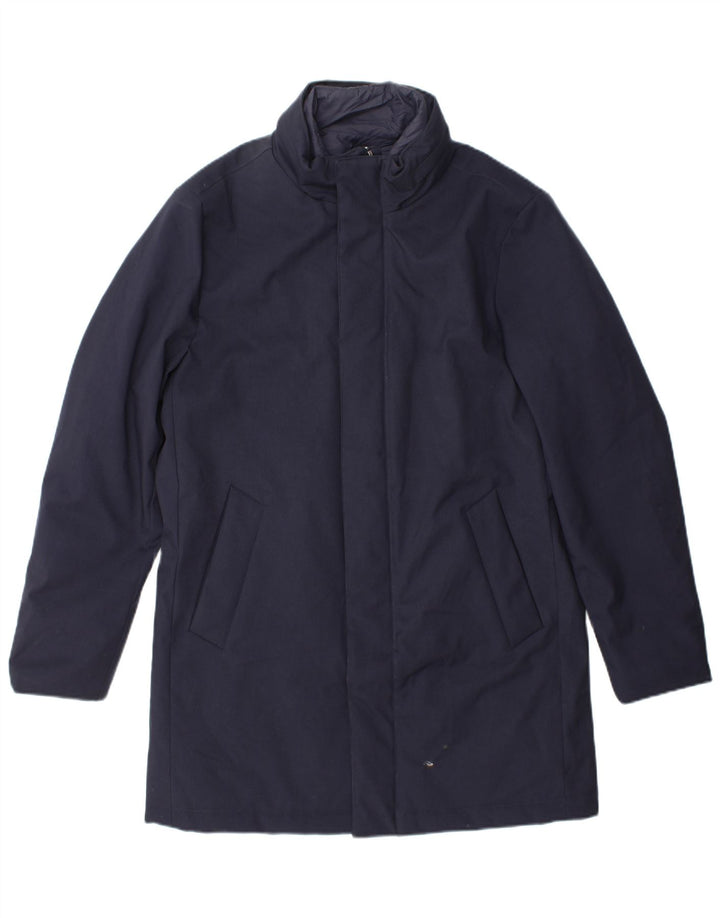 Boggi Mens Windbreaker Coat UK 38 Medium Navy Blue Polyester
