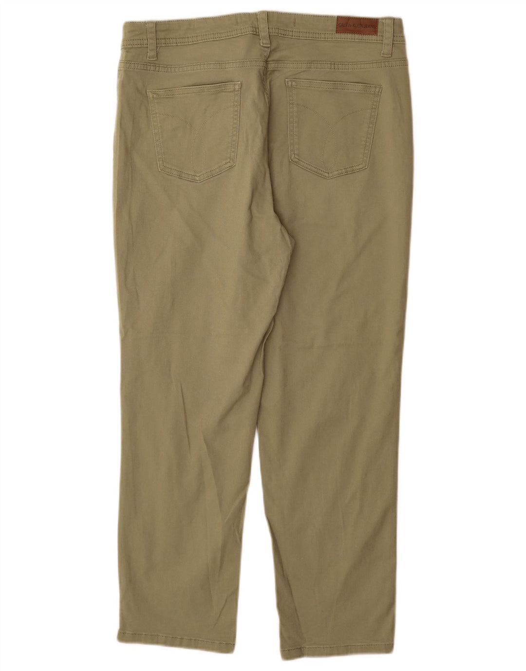 CALVIN KLEIN Womens Tapered Casual Trousers US 10 Large W30 L27 Green