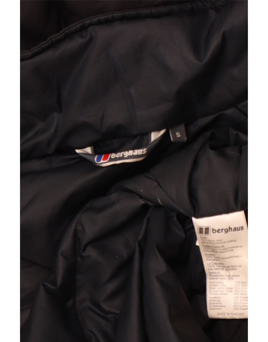 BERGHAUS Mens Hooded Rain Jacket UK 36 Small Black Nylon