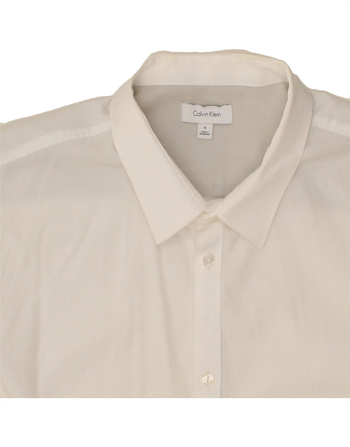 CALVIN KLEIN Mens Shirt XL White Cotton Vintage Calvin Klein and Second-Hand Calvin Klein from Messina Hembry 