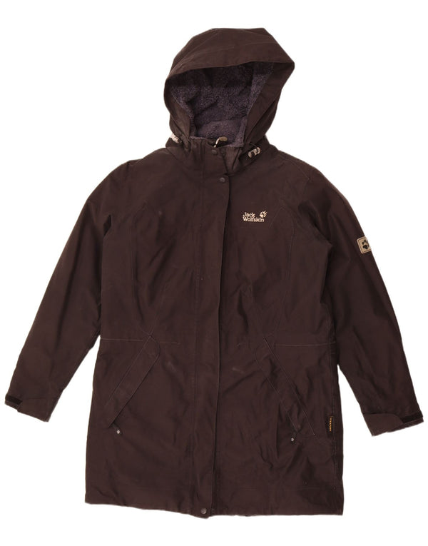 Jack Wolfskin Womens Hooded Windbreaker Coat UK 16 Large Black Polyester