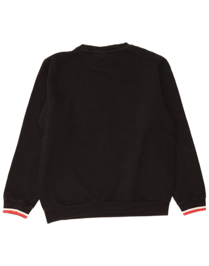 FILA Womens Oversized Sweatshirt Jumper UK 10 Small Black Cotton
