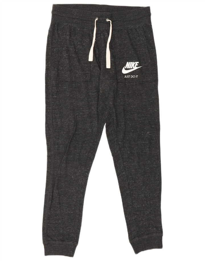 NIKE Womens Graphic Tracksuit Trousers Joggers UK 10 Small  Grey Flecked