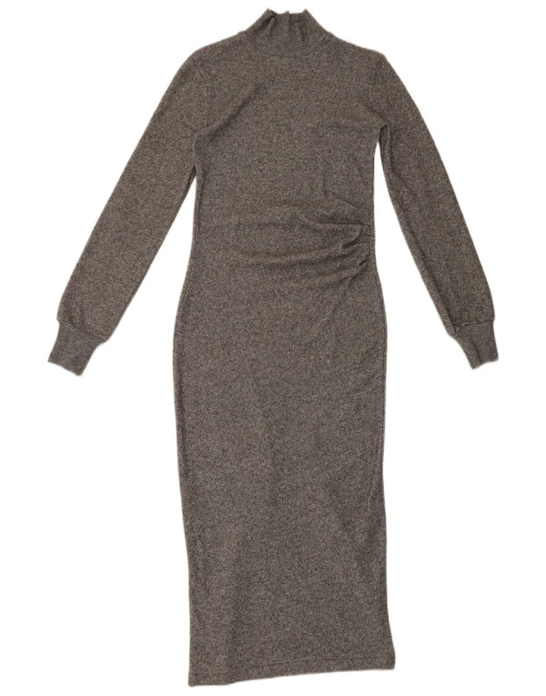 Zara Womens Long Sleeve Maxi Dress UK 8 Small Grey