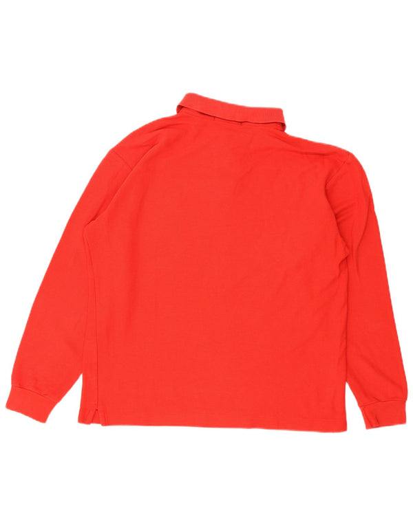Fila Mens Long Sleeve Polo Shirt IT 46 Small Red