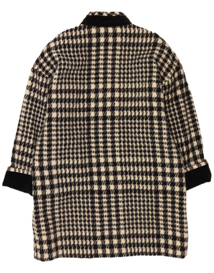 Superior Womens Overcoat UK 18 XL Black Houndstooth Acetate