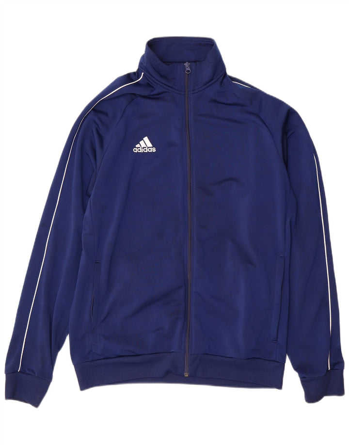 ADIDAS Mens Tracksuit Top Jacket Large Navy Blue Polyester