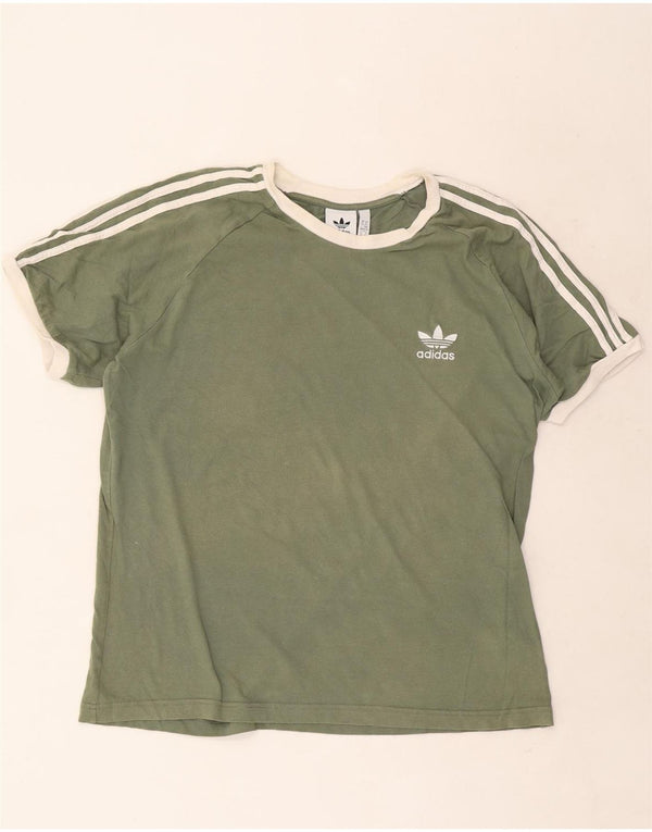 Adidas Mens T-Shirt Top XL Green Cotton