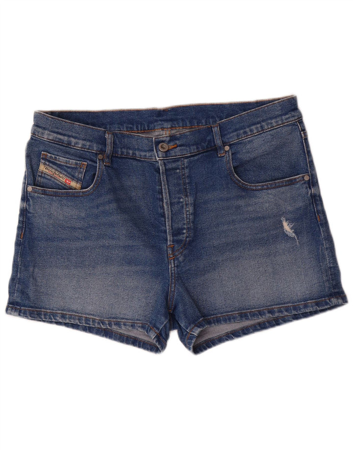 DIESEL Womens Distressed Denim Shorts W31 Medium Blue Cotton