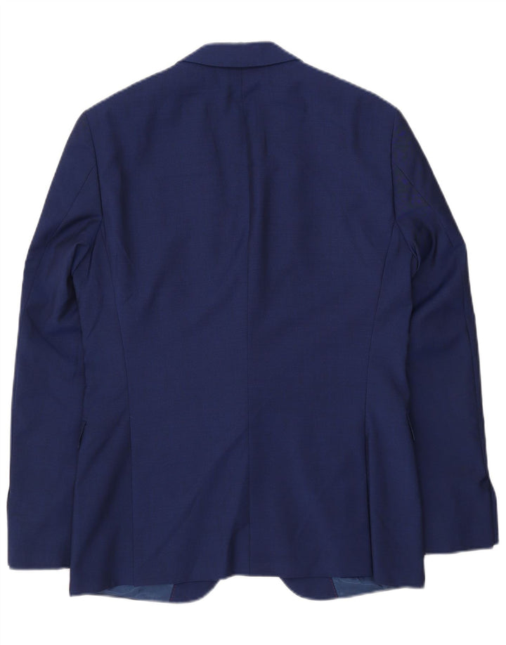 Tommy Hilfiger Mens 2 Button Blazer Jacket IT 46 Small Blue Virgin Wool
