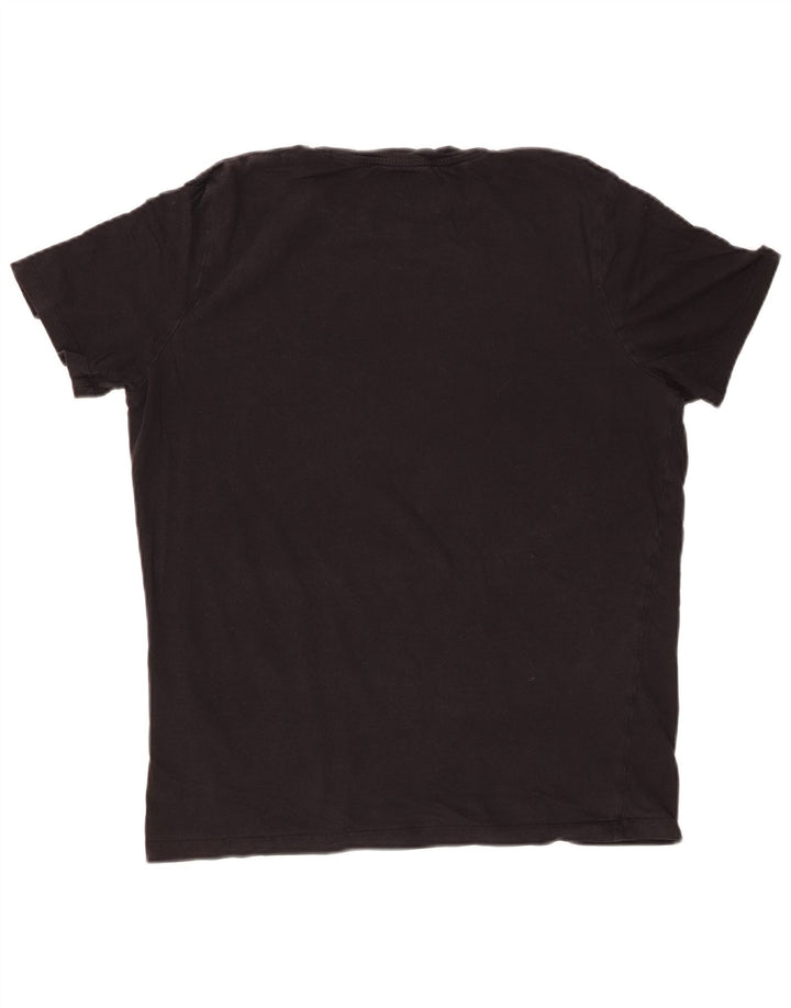 JACK & JONES Mens T-Shirt Top Large Black Cotton