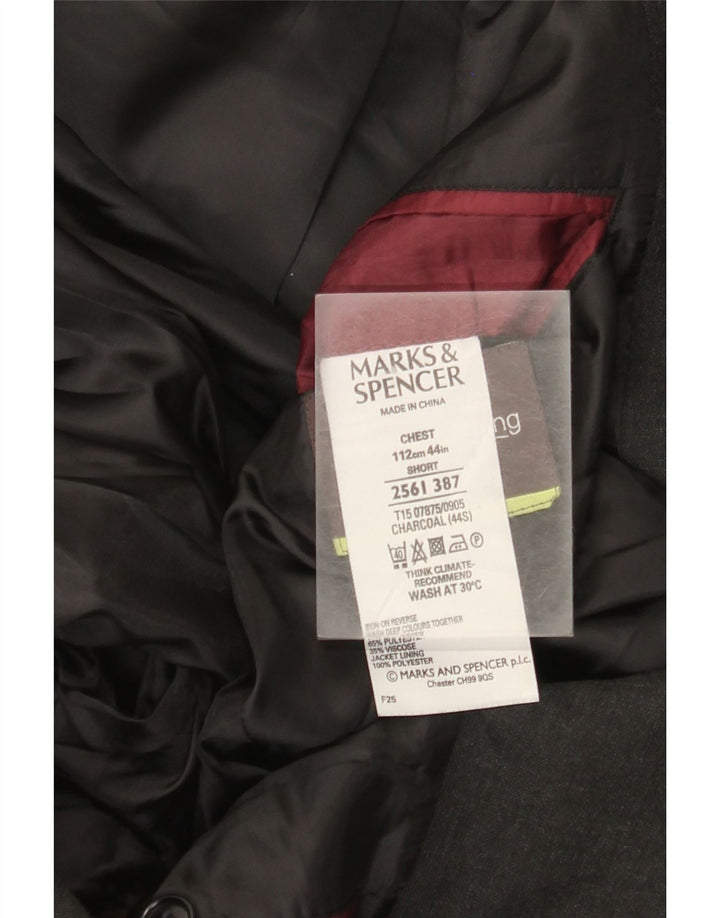 Marks & Spencer Mens 2 Button Blazer Jacket UK 44 XL Grey Polyester