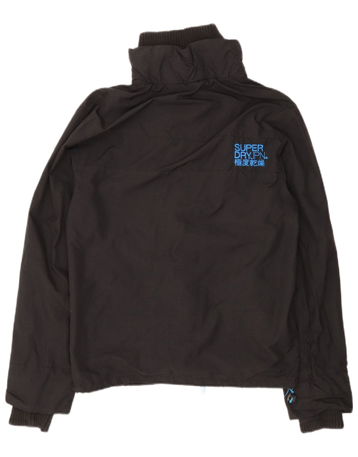 SUPERDRY Mens The Windcheater Rain Jacket UK 40 Large Black Nylon