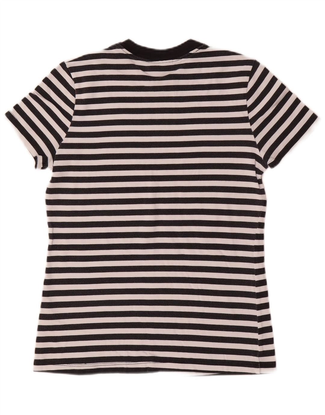 NIKE Womens Graphic T-Shirt Top UK 10 Small Black Striped Cotton