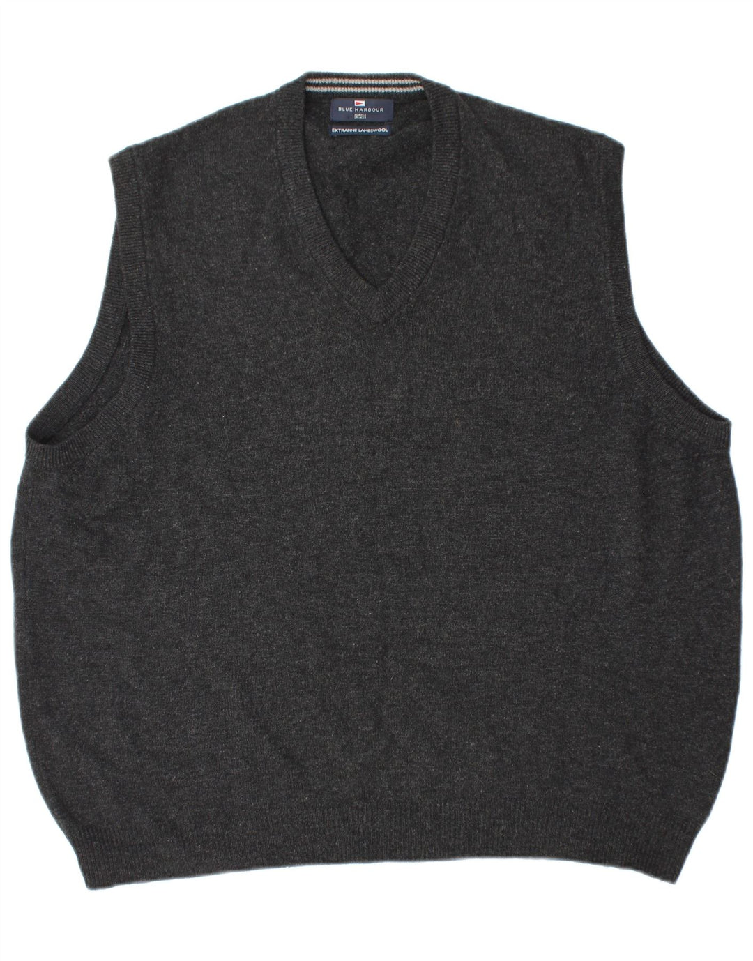 MARKS & SPENCER Mens Blue Harbour Vest Tank Top Large Black Lambswool