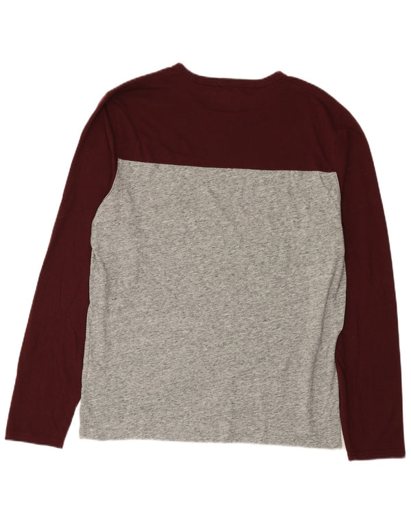 Abercrombie & Fitch Mens Muscle Top Long Sleeve Large Grey Colourblock