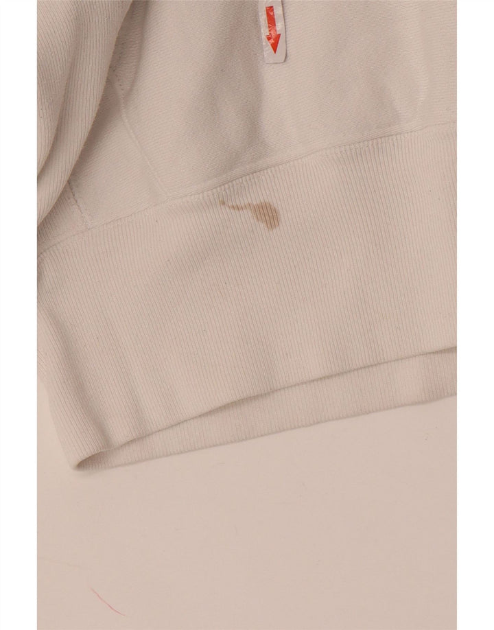 Champion Mens Hoodie Jumper Small White Cotton