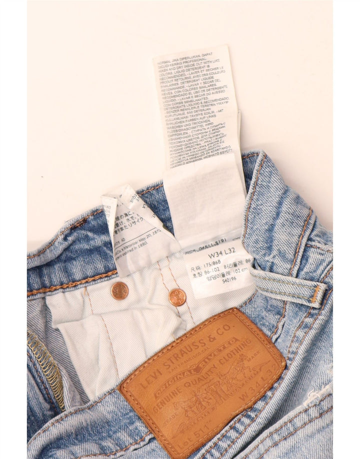 LEVI'S Mens 511 Slim Jeans W34 L32 Blue Cotton