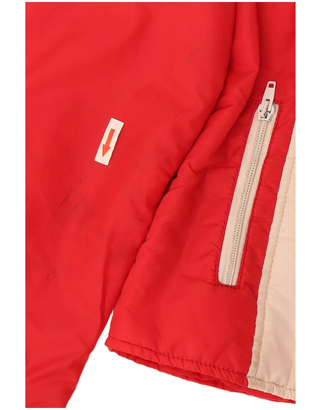 Vintage Womens Padded Jacket UK 10 Small Red Colourblock