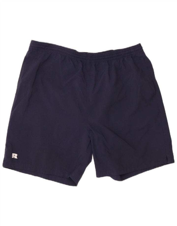 RUSSELL ATHLETIC Mens Swimming Shorts Large  Navy Blue Polyester
