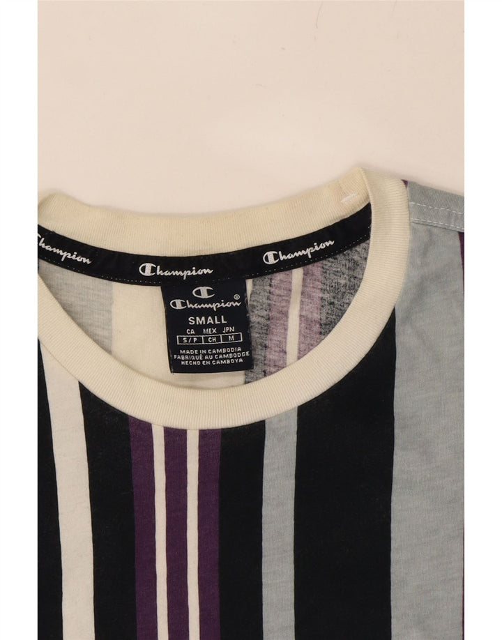 CHAMPION Mens Graphic T-Shirt Top Small Multicoloured Striped Vintage Champion and Second-Hand Champion from Messina Hembry 