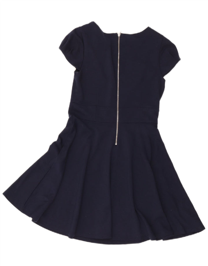 Oasis Womens A-Line Dress UK 10 Small Navy Blue Polyester