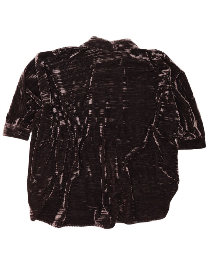 MIMMINA Womens Velvet Double Breasted Poncho Coat IT 46 Large Black