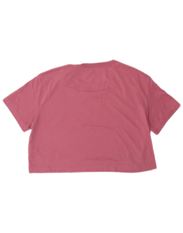 Nike Womens Crop Graphic T-Shirt Top UK 10 Small Pink Cotton